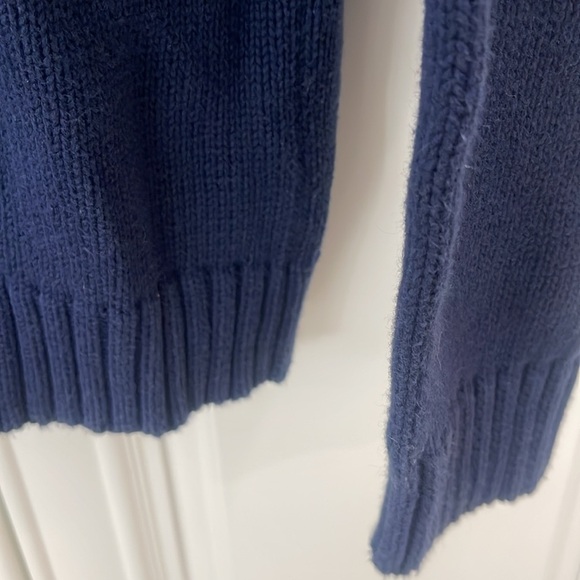 Polo Ralph Lauren Blue Navy Yellow Knit Sweater Logo Pullover Stripe large - Picture 10 of 10